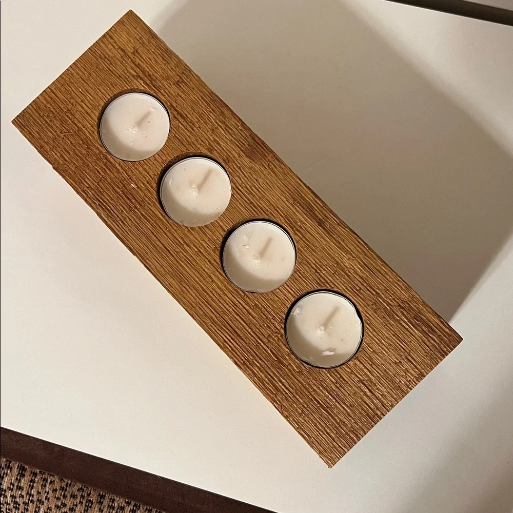 Wooden Tealight Candle Holder. Handmade. NWOT